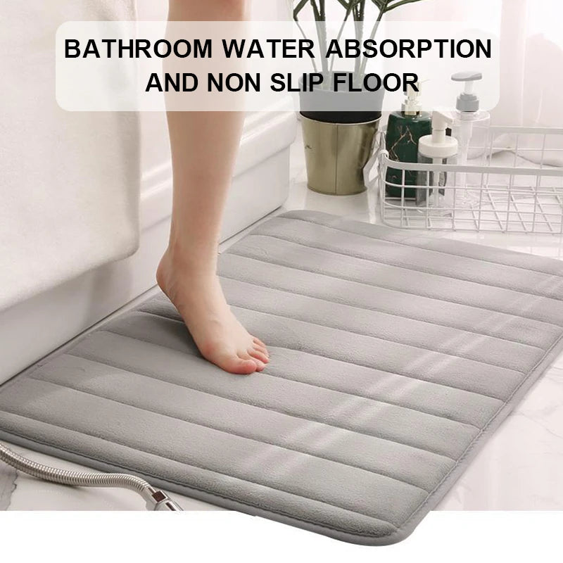 Cobblestone Embossed Bathroom Bath Mat Non-slip Carpets In Wash Basin Bathtub Side Floor Rug Shower Room Doormat Memory Foam Pad