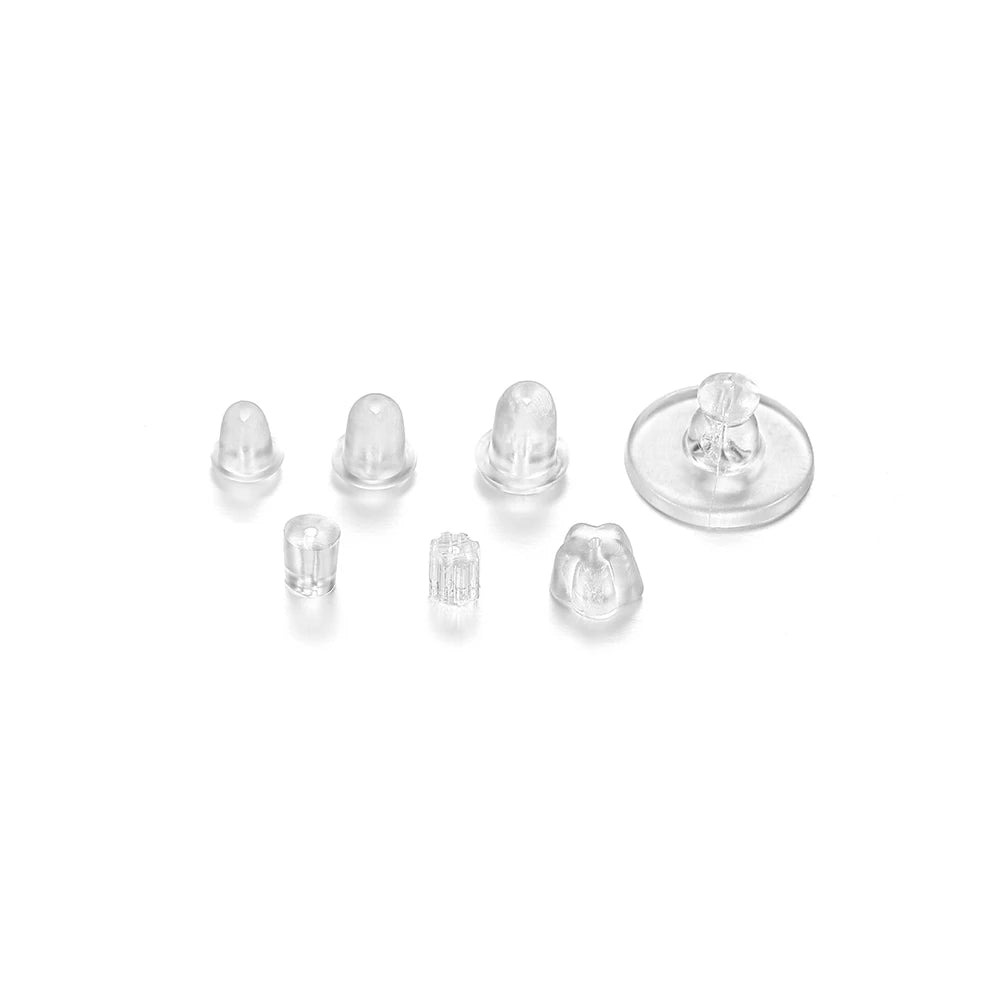 200-2000pcs Soft Silicone Rubber Earring Back Stoppers for Stud