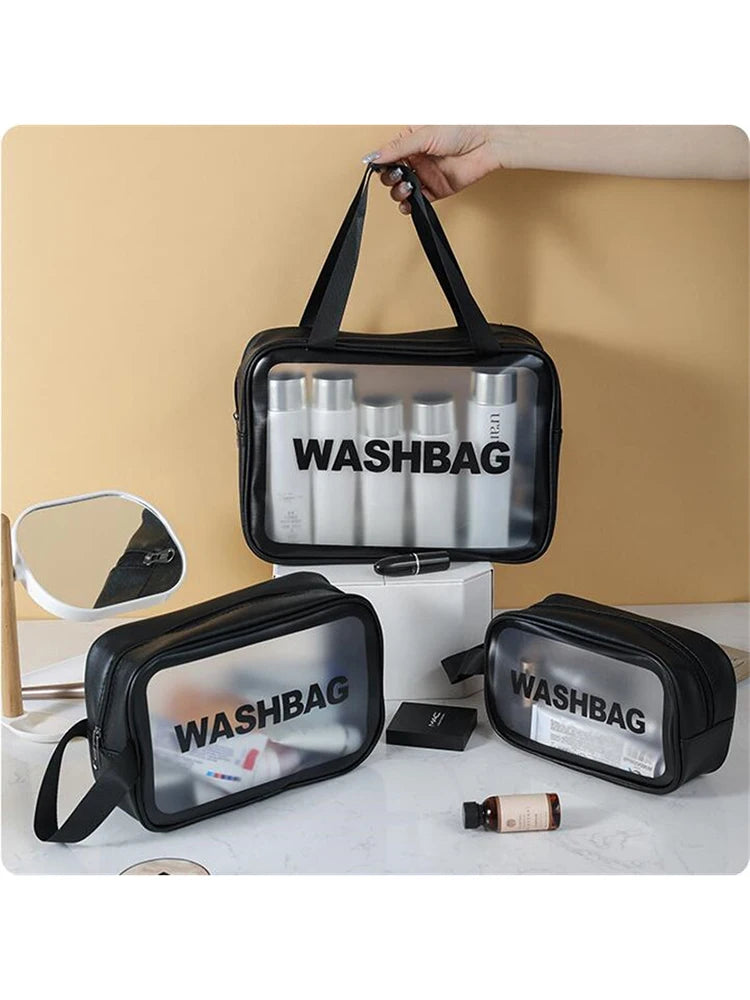 Women's Bag Portable Travel Wash Makeup Bag Clear Makeup Bag Waterproof Cosmetic Lettered Skin Care Makeup Beauty Bags