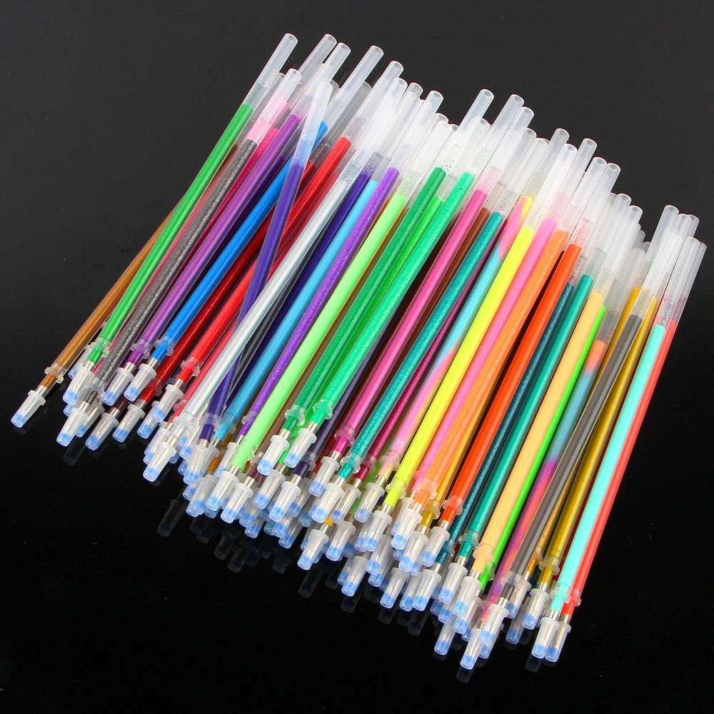 0.8mm 100 Colors Ballpoint Pen Fluorescent Refills Color Flash