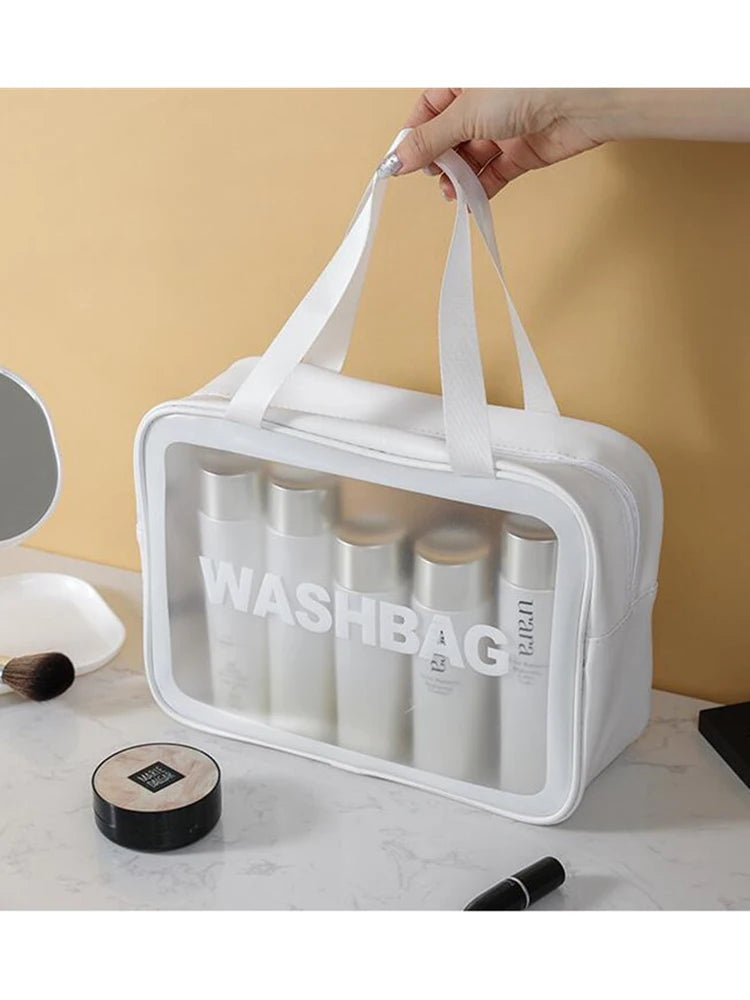 Women's Bag Portable Travel Wash Makeup Bag Clear Makeup Bag Waterproof Cosmetic Lettered Skin Care Makeup Beauty Bags