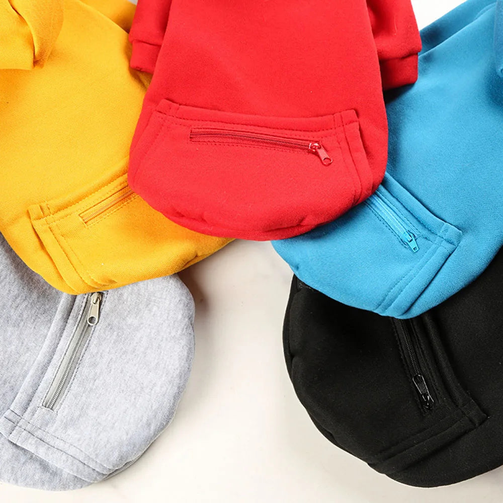 Sport Dog Hoodies for Medium and Large Dogs Warm Fleece Dog Sweatshirt with Hooded and Pocket Big Dog Clothes Winter Pet Outfits