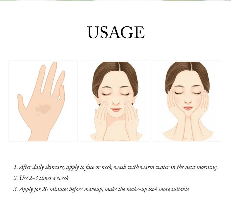 7Pcs LAIKOU Matcha Face Mask Moisturizing Green Tea Skin Sleeping Facial Mask Beauty Nourishing Oil Control Skin Care