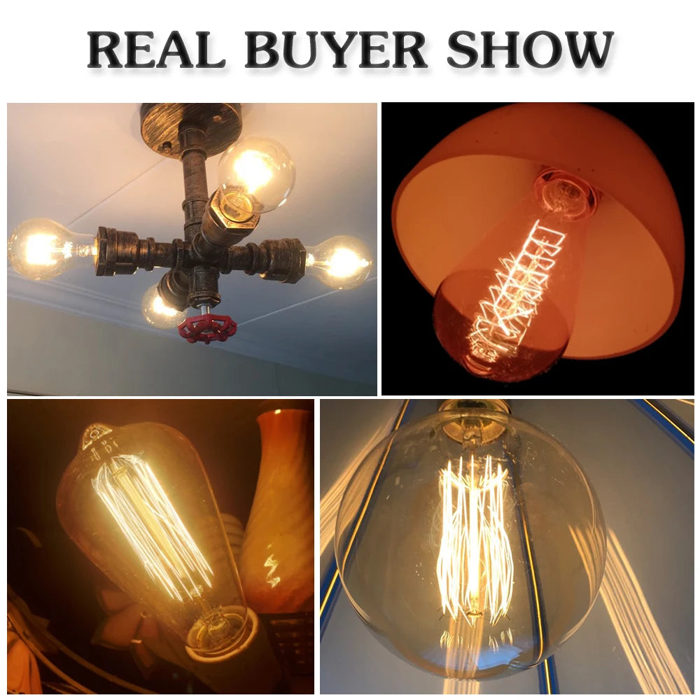 Retro Edison Light Bulb E27 40W 220V 110V Bedroom Industrial Loft Vintage Bulb For Home Decor Filament incandescent Edison Lamp