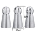 Russian Piping Nozzle 3 Styles Sphere Ball Icing Confectioners Pastry Tips Sugarcraft Cupcake Decorator Kitchen Bakeware Tools