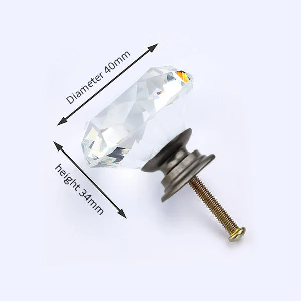 NAIERDI 20mm 30mm Diamond Crystal Glass Knobs Cupboard Pulls Drawer Knobs Kitchen Cabinet Handles Modern Style Furniture Pulls