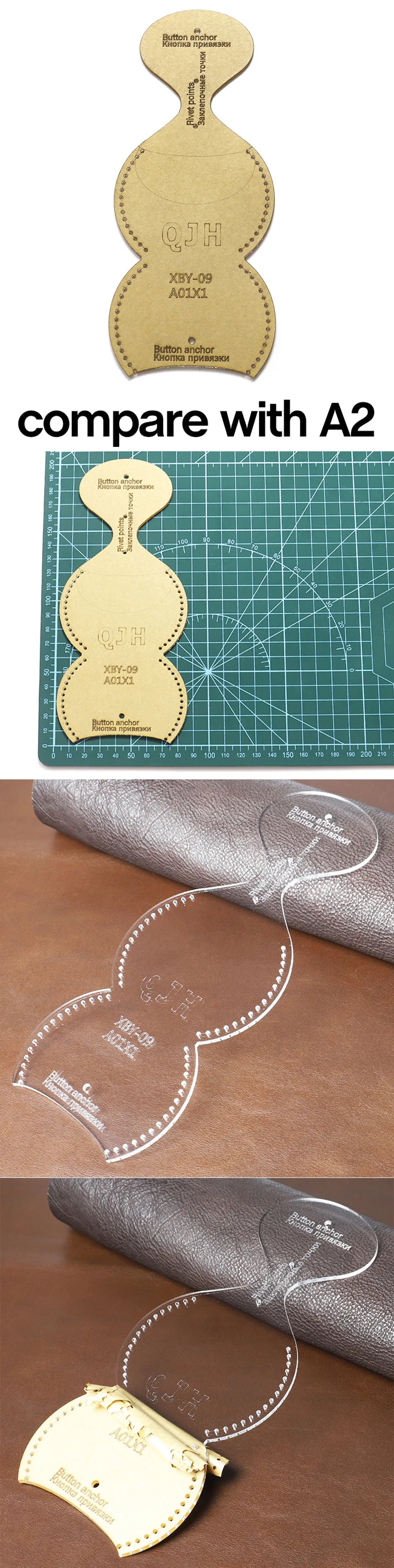 New Leather Craft Personality Coin Purse Sewing Pattern Hard Kraft Paper and Acrylic DIY Template 8.5cm*8.3cm DIY Leather Tools