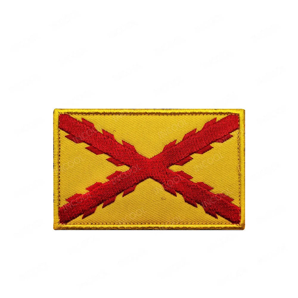 Black White IR Reflective Spain Patch Infrared Spanish Flag Patches Embroidery Patch For Backpack Clothes