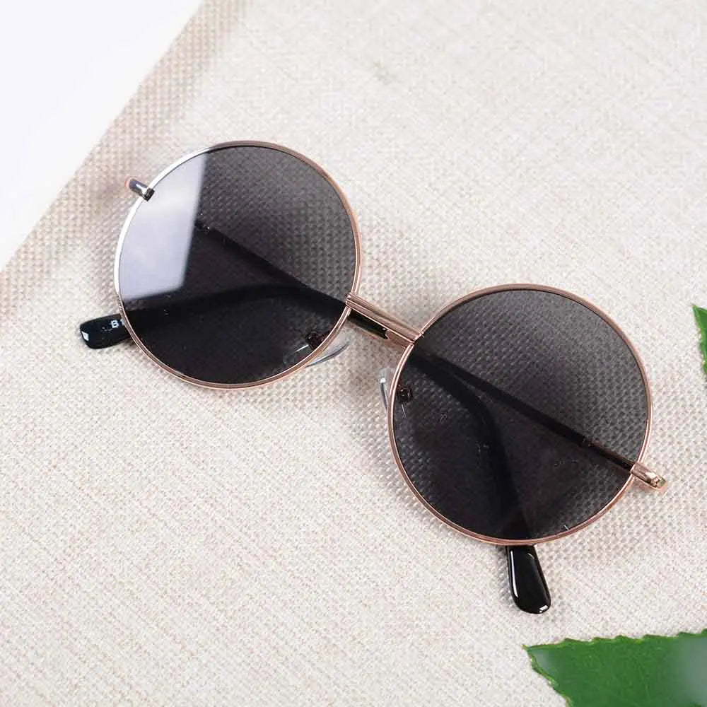 Retro Round Sunglasses Children 2-8 Years Old Baby Glasses British Style Metal Sun Sunglasses Visor Mirror Uv400