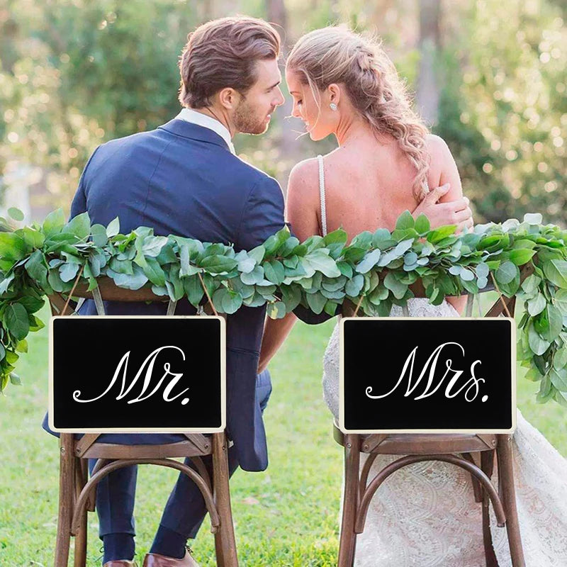Rustic Wedding Wooden Blackboard Mr Mrs Bridal Shower Decoration Photobooth Birthday Party DIY Home Decor Sign Message Board
