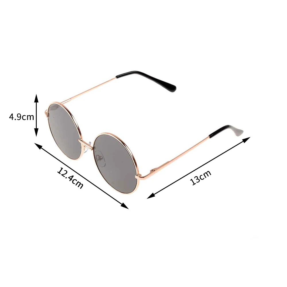 Retro Round Sunglasses Children 2-8 Years Old Baby Glasses British Style Metal Sun Sunglasses Visor Mirror Uv400