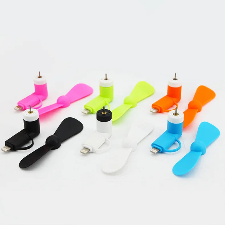 Portable Micro USB Cooling Fan Mute Mini Cooler for Mobile Android and iPhone Cell Phone for Office Outdoor Household Travel