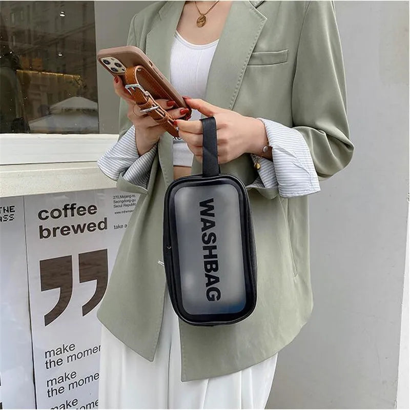 Women's Bag Portable Travel Wash Makeup Bag Clear Makeup Bag Waterproof Cosmetic Lettered Skin Care Makeup Beauty Bags