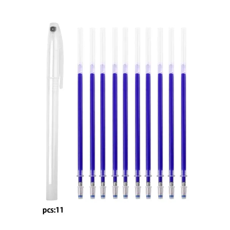 10-21pcs Heat Erasable Magic Marker Pen Fabric Pencil Temperature Disappearing Marker Pens Line Marking DIY Craft Sewing Parts