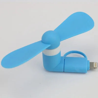 Portable Micro USB Cooling Fan Mute Mini Cooler for Mobile Android and iPhone Cell Phone for Office Outdoor Household Travel