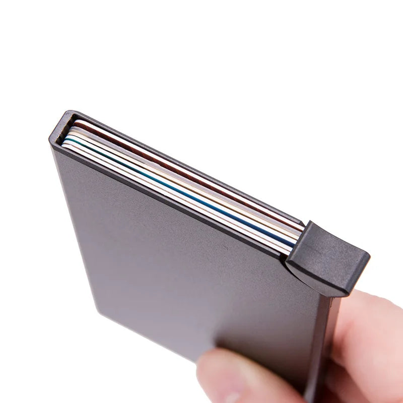 Rfid Wallet aluminum Metal Credit Business Mini Card Wallet 2024 Dropshipping Man Women Smart Wallet Business Card Holder