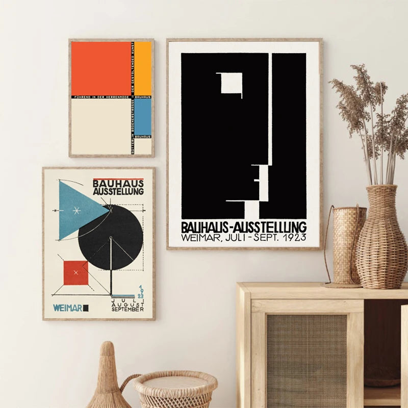 Bauhaus Museum Exhibition Posters and Prints Gallery Wall Art Pictures , Herbert Bayer Art Canvas Painting for Living Room Decor