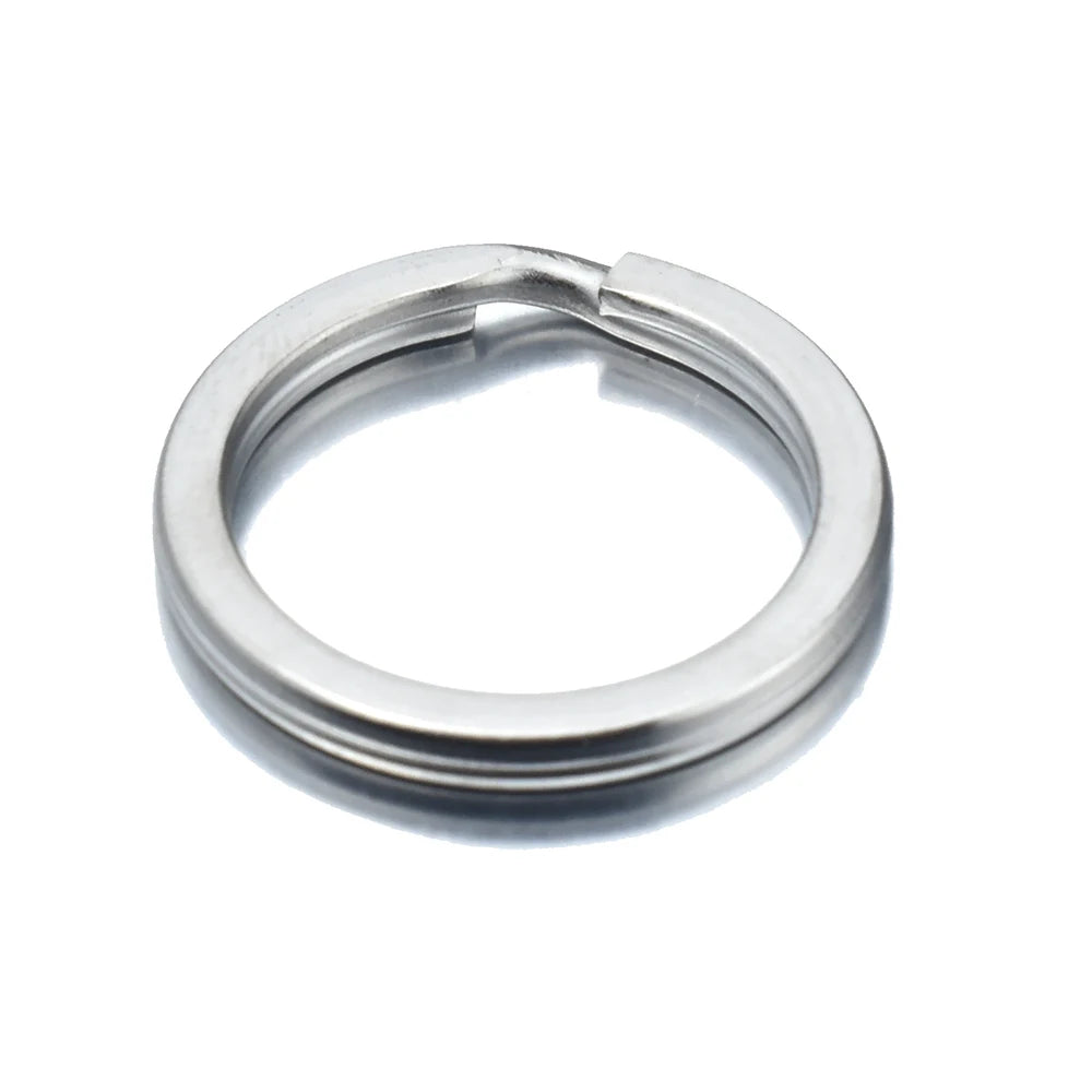Aiovlo 20pcs/lot Stainless Steel Make Keychain Key Ring Flat