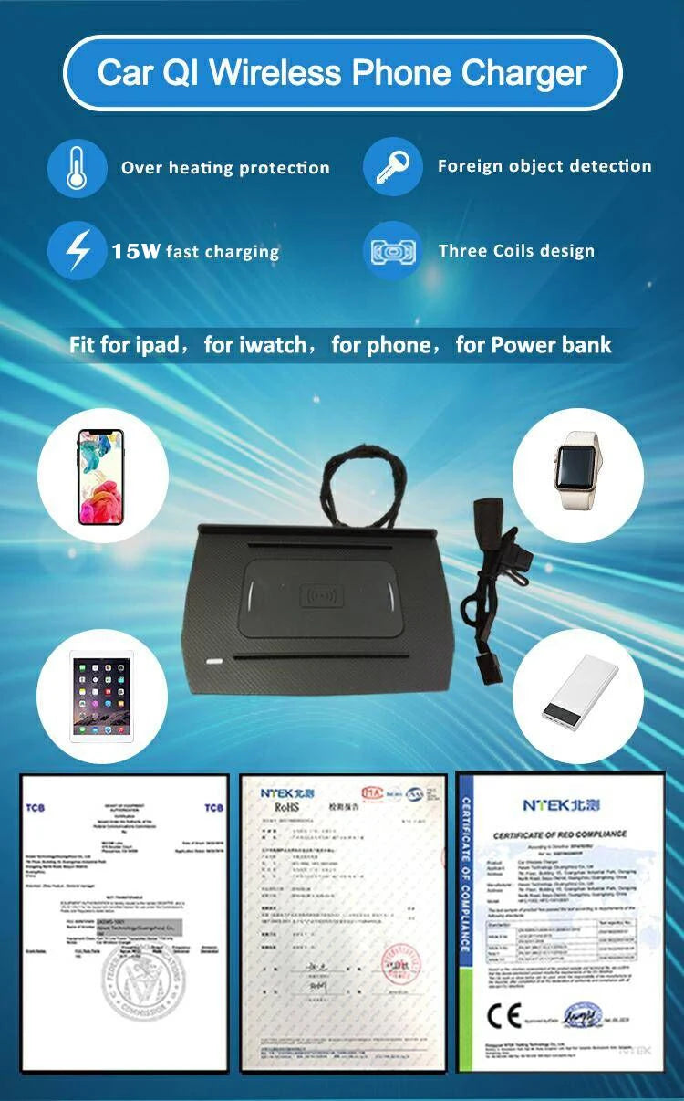 wireless charger For Honda Civic 2018 2020 phone holder car charge fast charging pad mobile mount Accessories