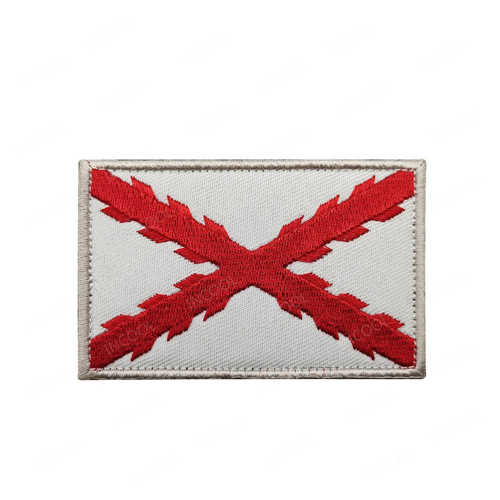 Black White IR Reflective Spain Patch Infrared Spanish Flag Patches Embroidery Patch For Backpack Clothes