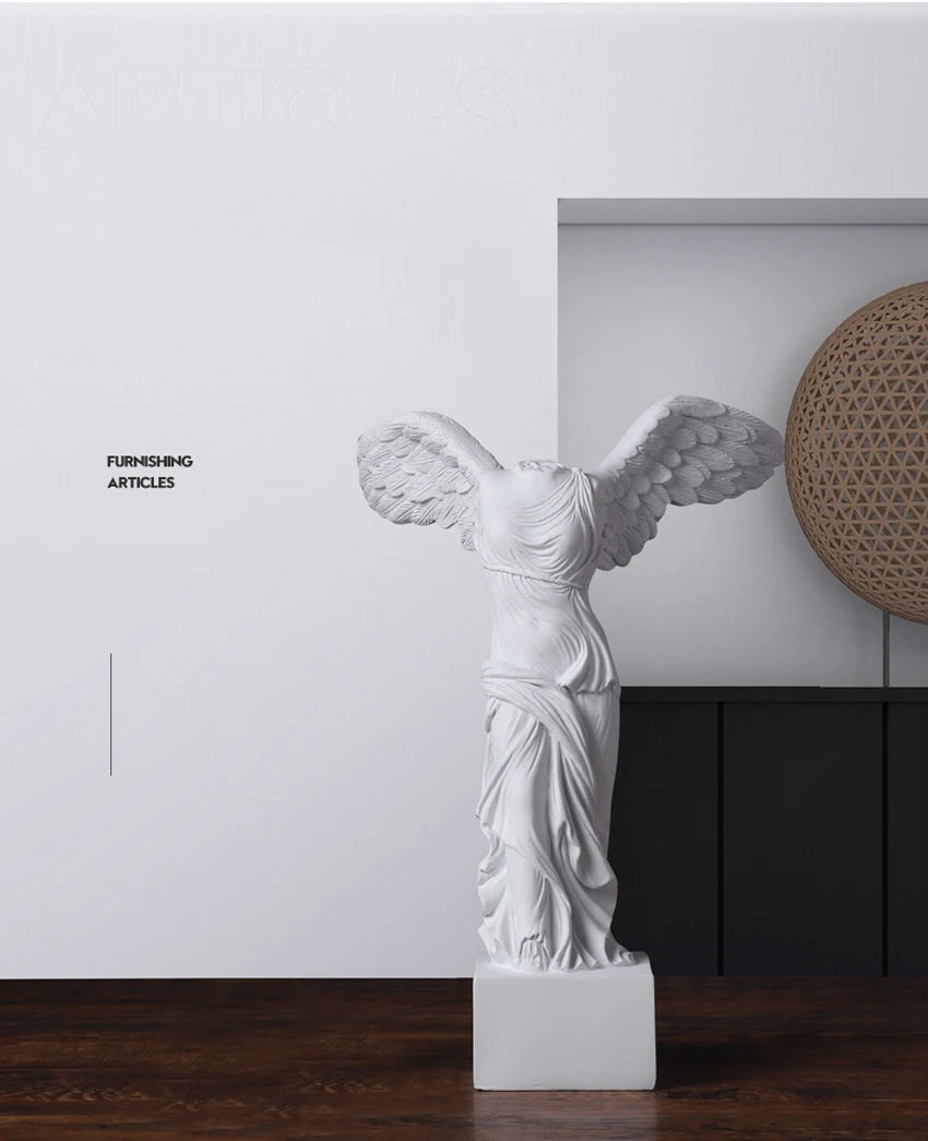 24.5cm Victoria Goddess Figure Sculptures, Roman Winged Victory Samothrace Desktop Ornements Pour Home Decor Collection Gifts