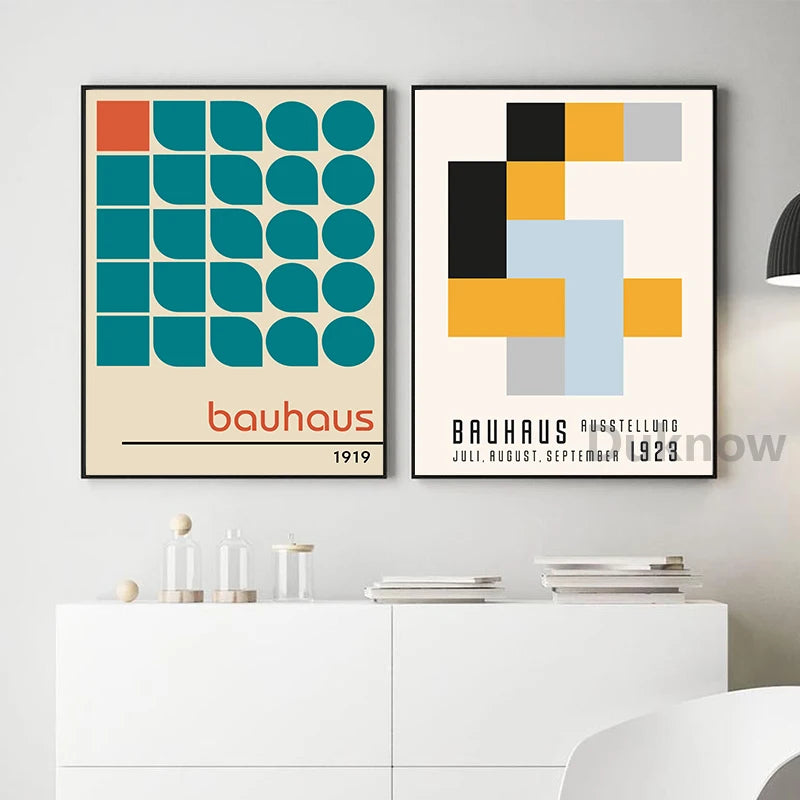 Bauhaus Museum Exhibition Posters and Prints Gallery Wall Art Pictures , Herbert Bayer Art Canvas Painting for Living Room Decor