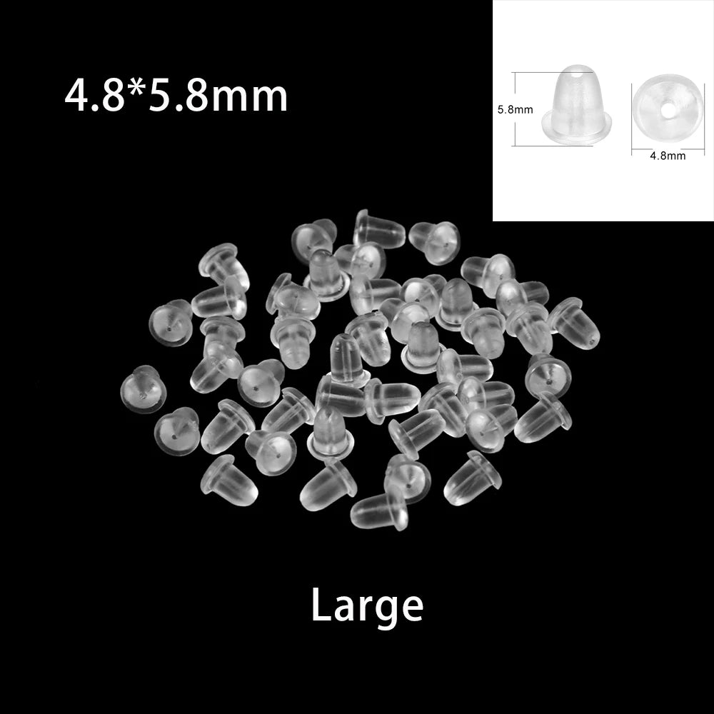 200-2000pcs Soft Silicone Rubber Earring Back Stoppers for Stud