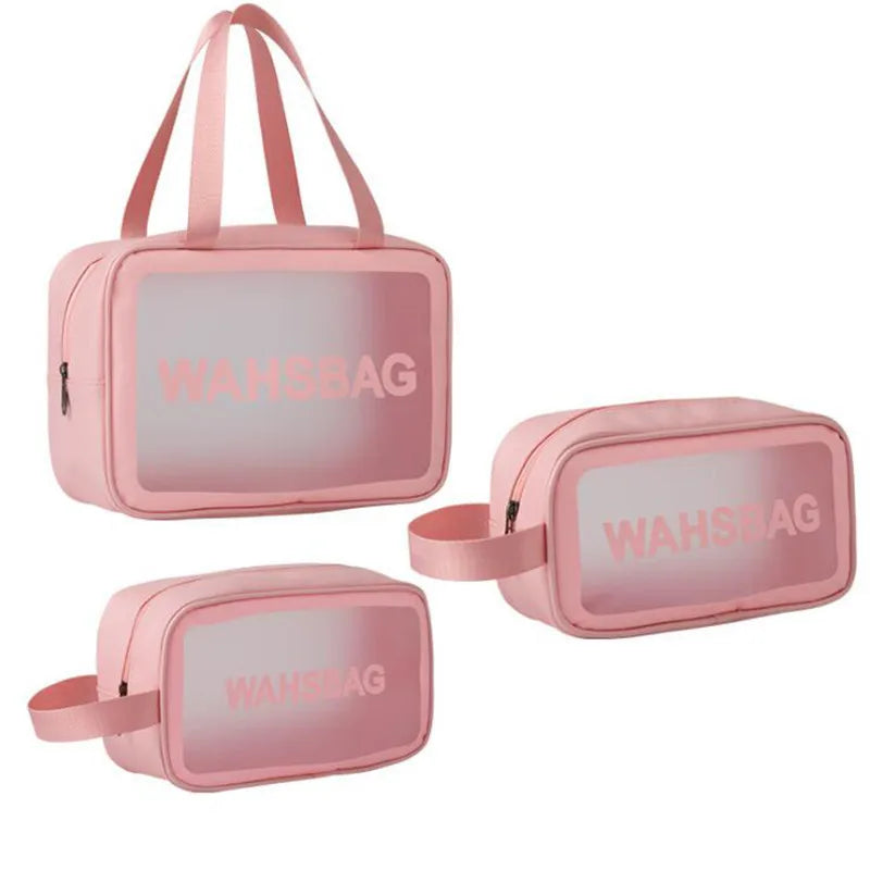 Women's Bag Portable Travel Wash Makeup Bag Clear Makeup Bag Waterproof Cosmetic Lettered Skin Care Makeup Beauty Bags