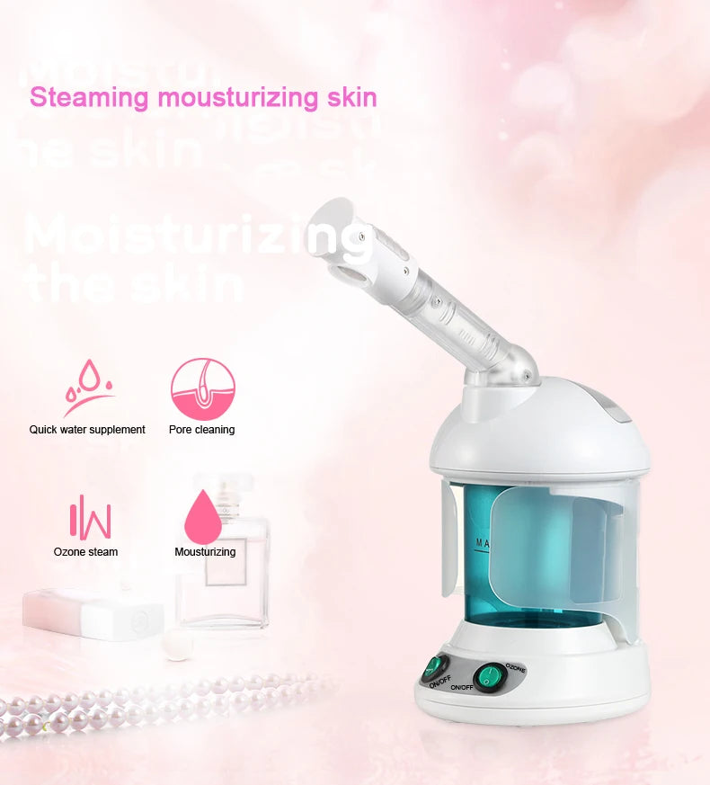 Professional Beauty Salon Nebulizer Skin Care Face Facial Steamer Vaporizer Spa Steam Spray Humidifier Nano Mister Fogger