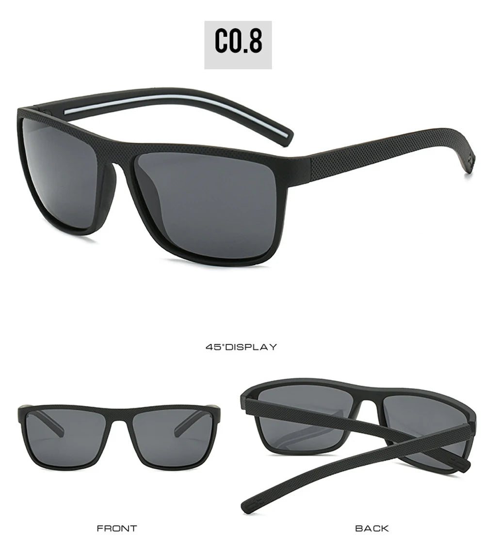 MUSELIFE Polarized Sunglasses for Men - Fashion Square Design Driving Eyewear in Plastic - Oculos de Sol for Travel