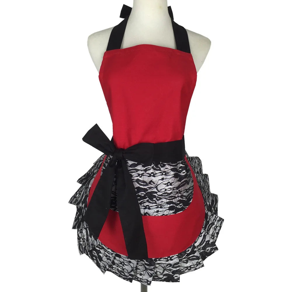 Lovely Apron Cute  Large Swing Princess Apron kitchen Cooking Oilproof Aprons for Women Girls