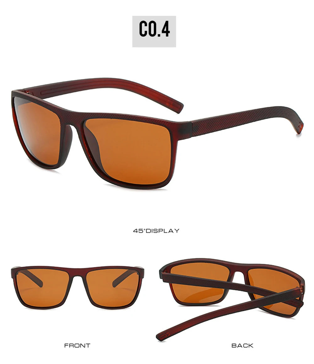 MUSELIFE Polarized Sunglasses for Men - Fashion Square Design Driving Eyewear in Plastic - Oculos de Sol for Travel
