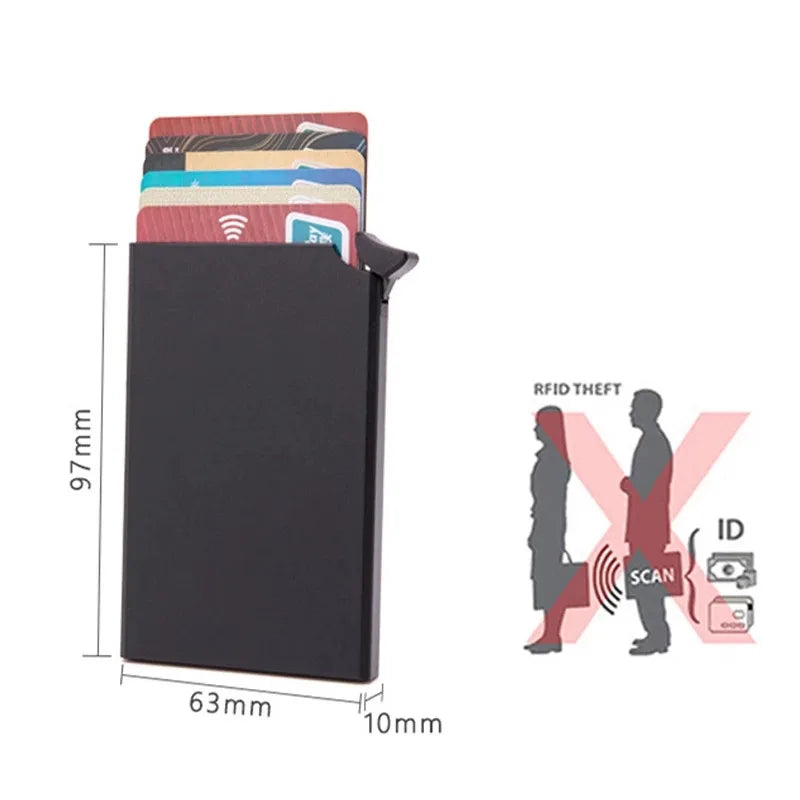 Rfid Wallet aluminum Metal Credit Business Mini Card Wallet 2024 Dropshipping Man Women Smart Wallet Business Card Holder