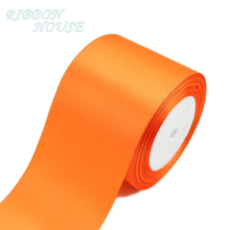(25 yards/roll) 3" (75mm) Single Face Satin Ribbon Webbing Decoration Gift Christmas Ribbons