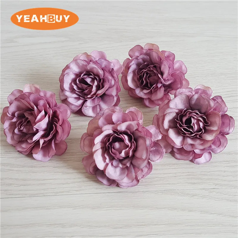 100pcs 5cm 12colors artificial azalea flower head peony rose DIY rhododendro wedding flowers wreath garland home decor floral pr