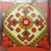 1patterns 411  DIY Needlework Kit  Acrylic Yarn Embroidery Pillow Tapestry Canvas Cushion Front Cross Stitch Pillowcase-