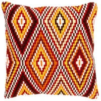 1patterns 411  DIY Needlework Kit  Acrylic Yarn Embroidery Pillow Tapestry Canvas Cushion Front Cross Stitch Pillowcase-