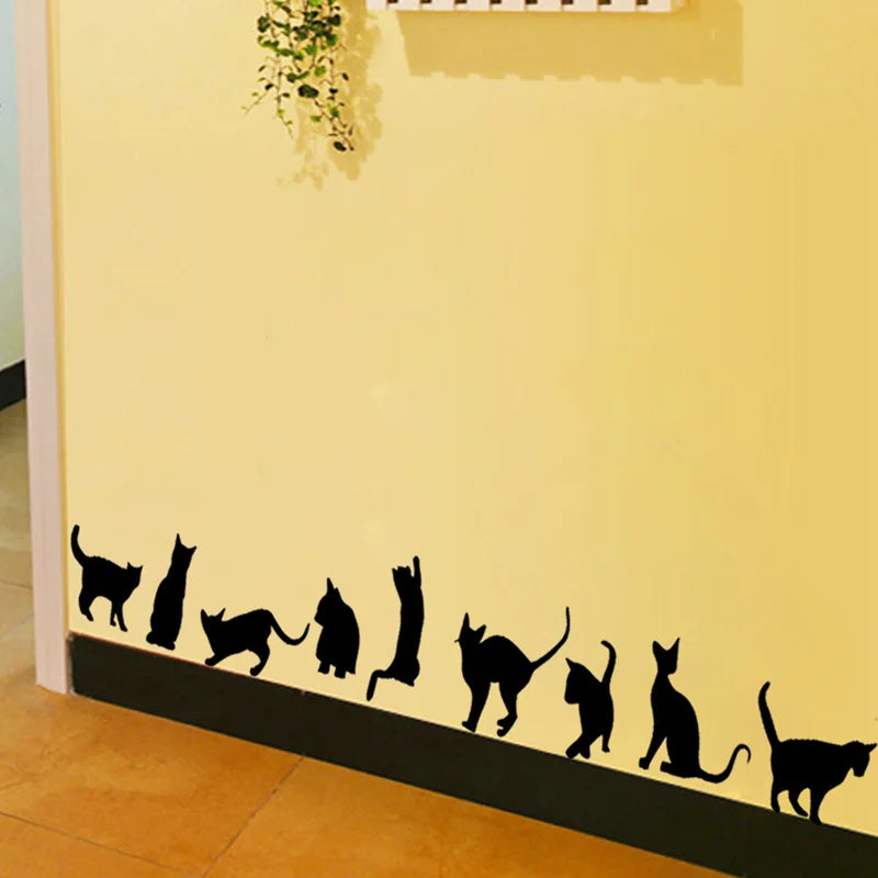 Black Cats Combination Wall Stickers Living Room Bedroom Sofa Background Decoration Mural Art Decals For Home Decor Wallpaper