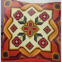 1patterns 411  DIY Needlework Kit  Acrylic Yarn Embroidery Pillow Tapestry Canvas Cushion Front Cross Stitch Pillowcase-