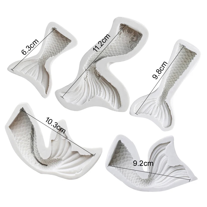 Mermaid Tail Silicone Mold Sugarcraft Cookie Cupcake Chocolate Baking Mold Fondant Cake Decorating Tools