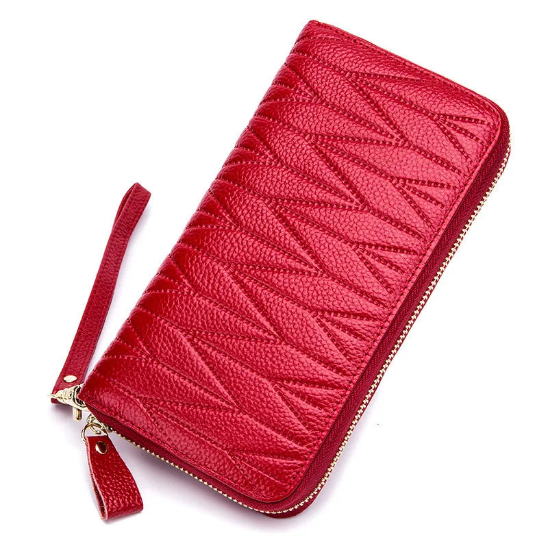 RFID Wallet for Women  Genuine Leather Female Travel Purse Zipper  Women's Wallet 36 Card Holder мини кошелек жен