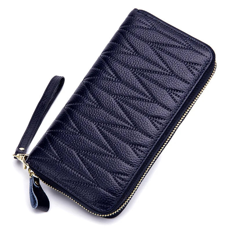 RFID Wallet for Women  Genuine Leather Female Travel Purse Zipper  Women's Wallet 36 Card Holder мини кошелек жен