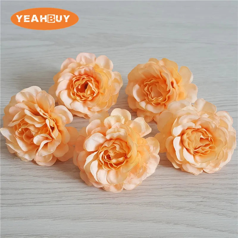 100pcs 5cm 12colors artificial azalea flower head peony rose DIY rhododendro wedding flowers wreath garland home decor floral pr