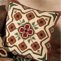 1patterns 411  DIY Needlework Kit  Acrylic Yarn Embroidery Pillow Tapestry Canvas Cushion Front Cross Stitch Pillowcase-