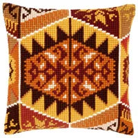 1patterns 411  DIY Needlework Kit  Acrylic Yarn Embroidery Pillow Tapestry Canvas Cushion Front Cross Stitch Pillowcase-