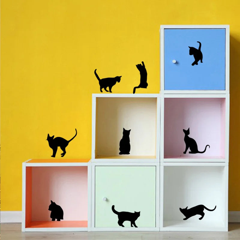 Black Cats Combination Wall Stickers Living Room Bedroom Sofa Background Decoration Mural Art Decals For Home Decor Wallpaper