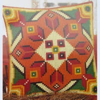 1patterns 411  DIY Needlework Kit  Acrylic Yarn Embroidery Pillow Tapestry Canvas Cushion Front Cross Stitch Pillowcase-