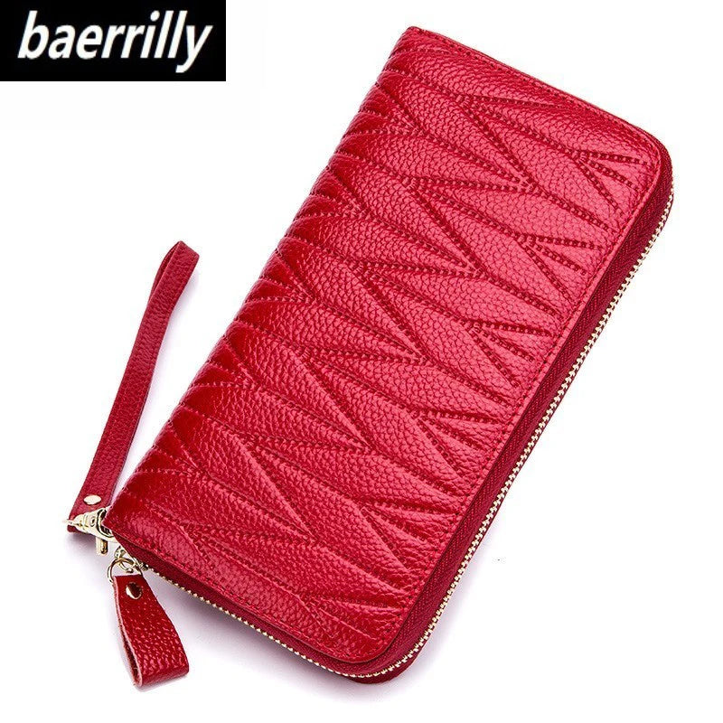 RFID Wallet for Women  Genuine Leather Female Travel Purse Zipper  Women's Wallet 36 Card Holder мини кошелек жен