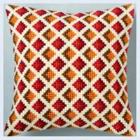 1patterns 411  DIY Needlework Kit  Acrylic Yarn Embroidery Pillow Tapestry Canvas Cushion Front Cross Stitch Pillowcase-