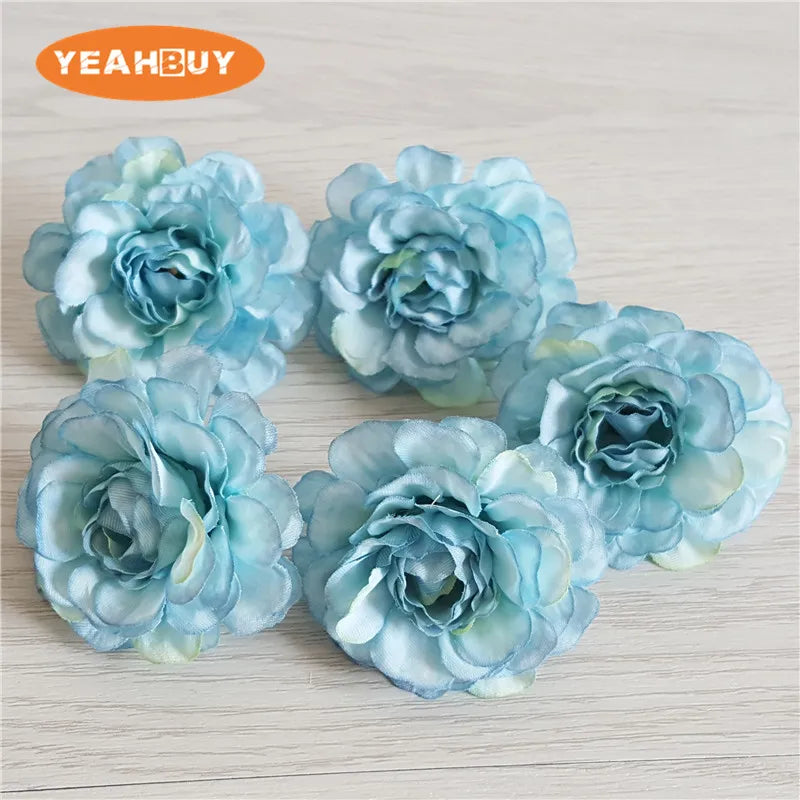 100pcs 5cm 12colors artificial azalea flower head peony rose DIY rhododendro wedding flowers wreath garland home decor floral pr
